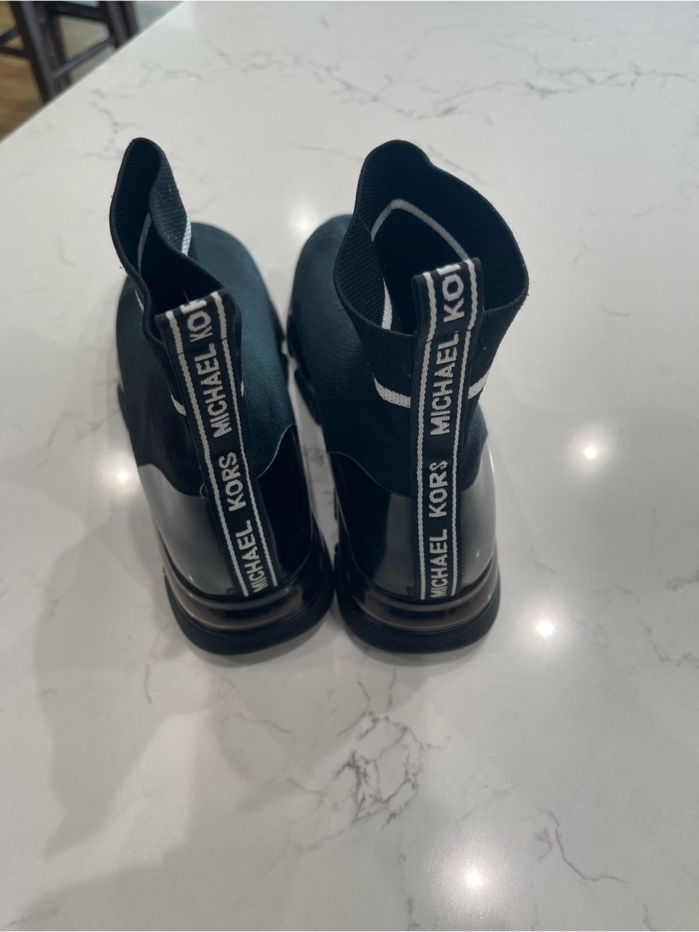Michael Kors Black Logo-Trim Sock Boots